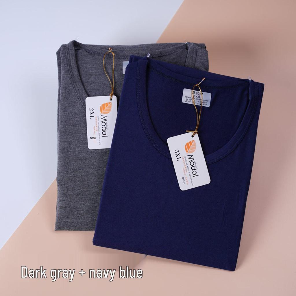 Men's Modal Cotton Long Sleeve Thermal Underwear Set - Lightweight Round Neck Base Layer for Autumn & Winter