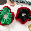 Winter Simple Elastic Patchwork Women Hair Rope Velvet Scrunchie Hair Bands Christmas Scrunchie