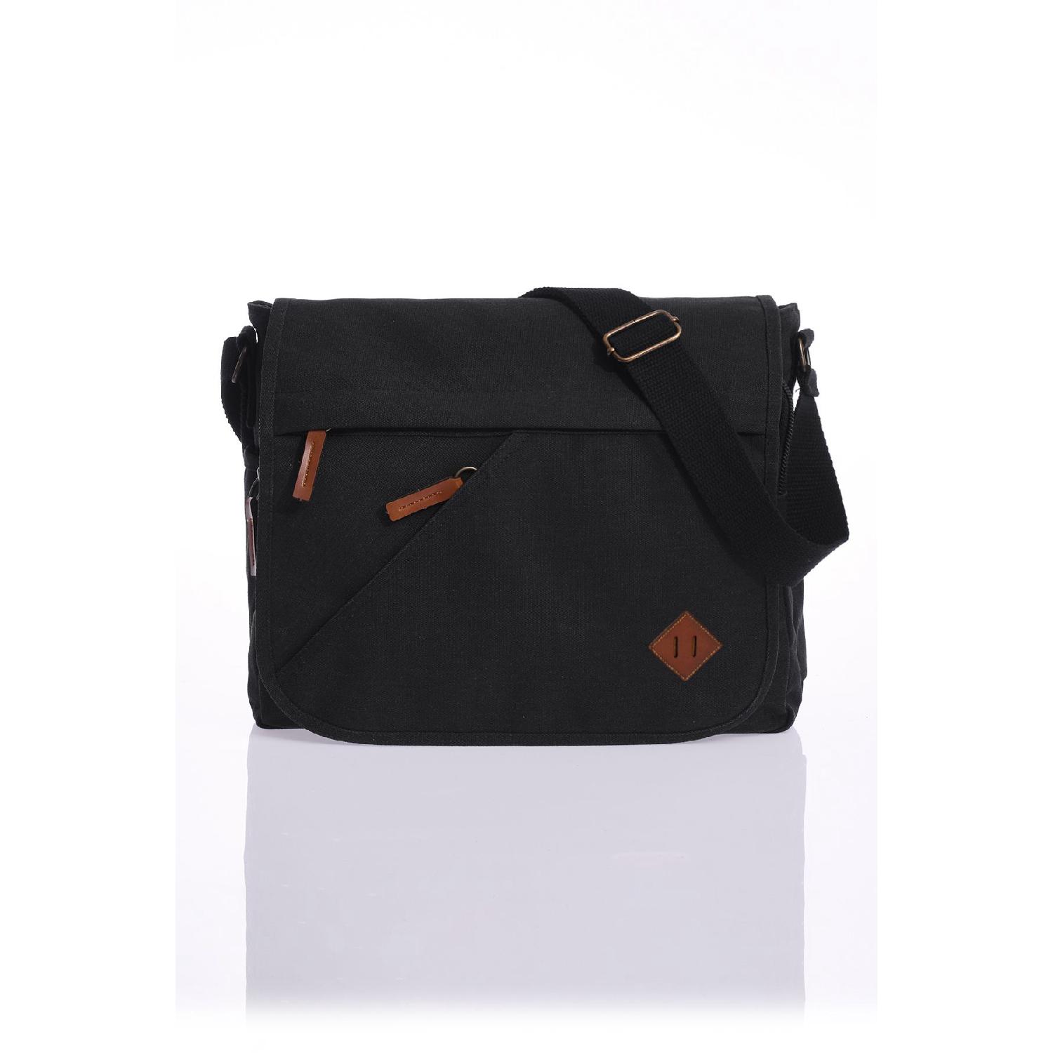 

Gk56 Canvas Mailman Bag Document School University Laptop Notebook Macbook Tablet Daily Use Black чёрный