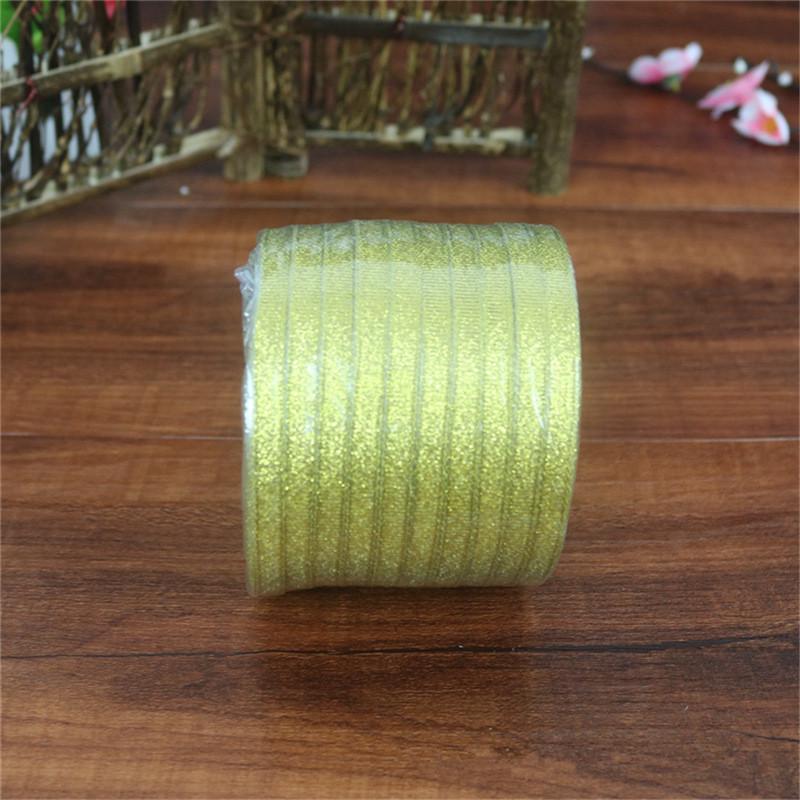 25yards /Roll Silver/Gold Silk Satin Ribbon For Party Home Wedding Decoration