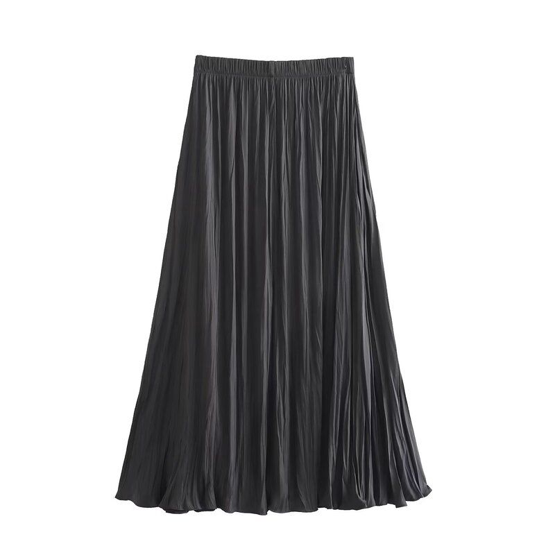 

Fashion Style New Arrival Fashion Trendy Women s Clothing Slim Looking Easiest for Match High Waist Pleated Skirt 0002240 802 Gray L