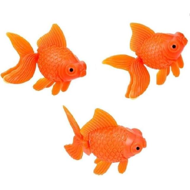 3 Pcs Orange Fake Floating Fishes Plastic Fake Goldfish Artificial Aquarium Fishes Colorful Realistic Artificial Moving Fish Ornament Decorations