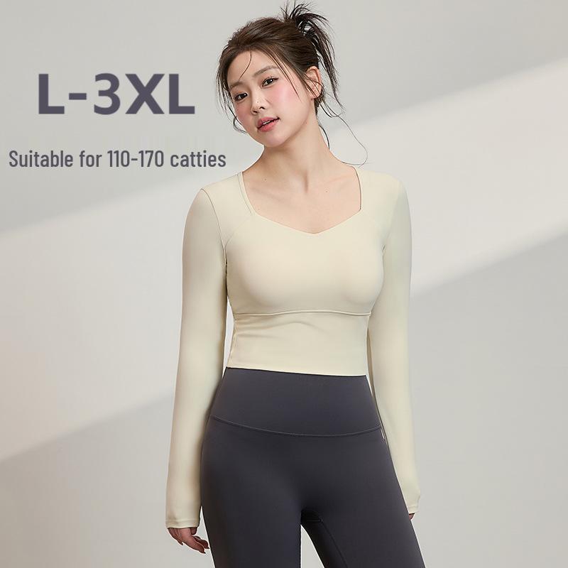 Women's Plus Size Long-Sleeve Yoga and Fitness Top