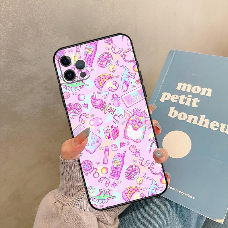 90s  Sweet Kawaii Game Controller Funda For iPhone 14 12 11 13 15 Pro Max Mini X XS XR SE 2020 2022 7 8 Plus Phone Case Cover