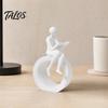 Talos 3D Printed Reading Figurine, Abstract Reader Statue for Home Decor, Modern Minimalist Sculpture Bookshelf Desk Office Ornament