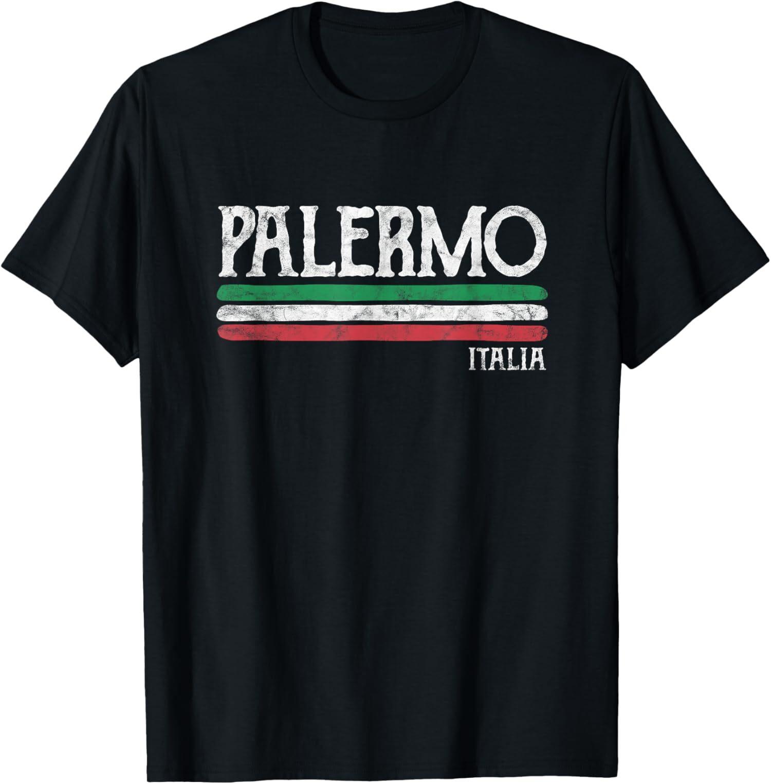 

New Limited Vintage Palermo Sicilia Sicily Italy Italia Italian Souvenir T-Shirt Mens Womens Tees Top Tops Tee S