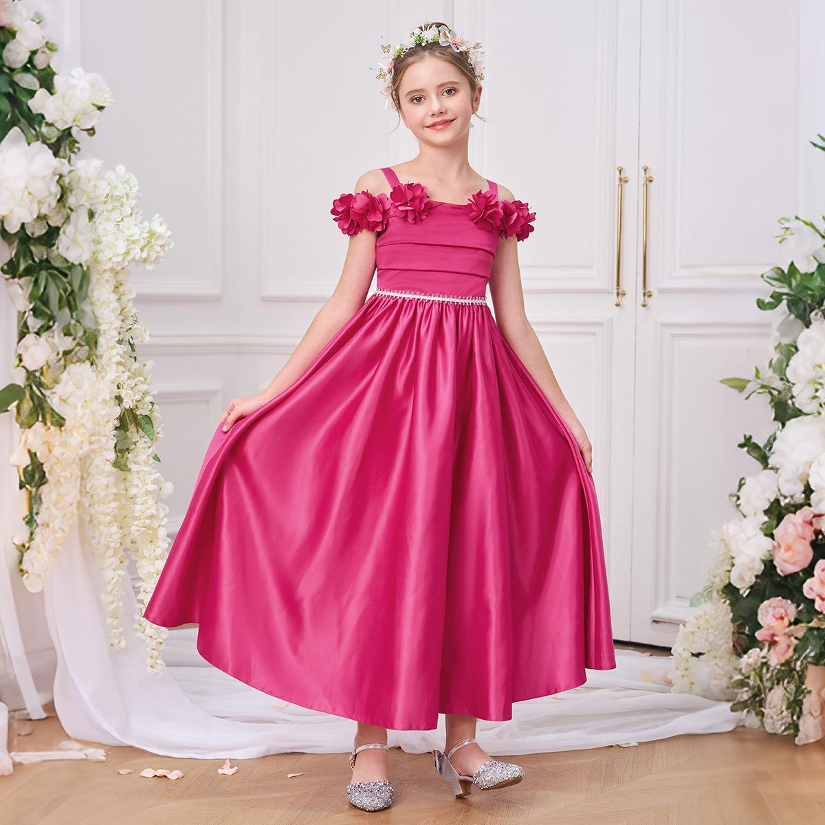 

Детское вечернее платье платье принцессы модное длинное платье платье подружки невесты для девочек 160 красный