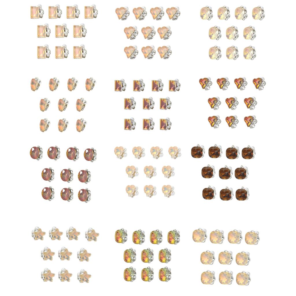 10 Stück Herzform Nailart-Charms Nailart-Strasssteine Quadratische Nagel-Charms DIY Nailart-Zubehör Maniküre-Zubehör