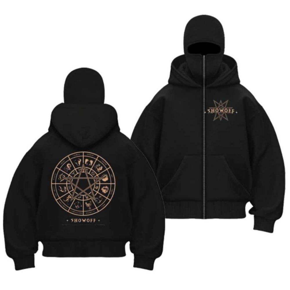 Men Zip-Up Hoodie Zipper Balaclava BLASTER / Jaket Boxy BLASTER Hitam Anak Dan Dewasa Terbaru Dan Terlaris
