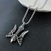 Viking Norse Trident Pendant Necklace Stainless Steel Jewelry for Men Women Retro Viking Accessories Gift
