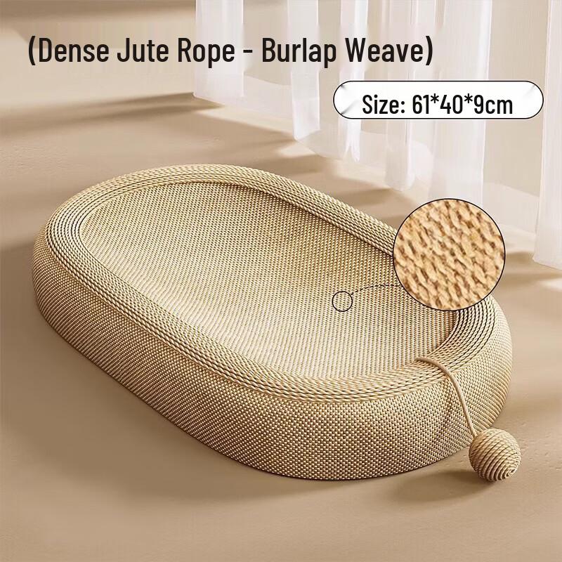 Wotuo Sisal Cat Scratching Bed with Teasing Wand