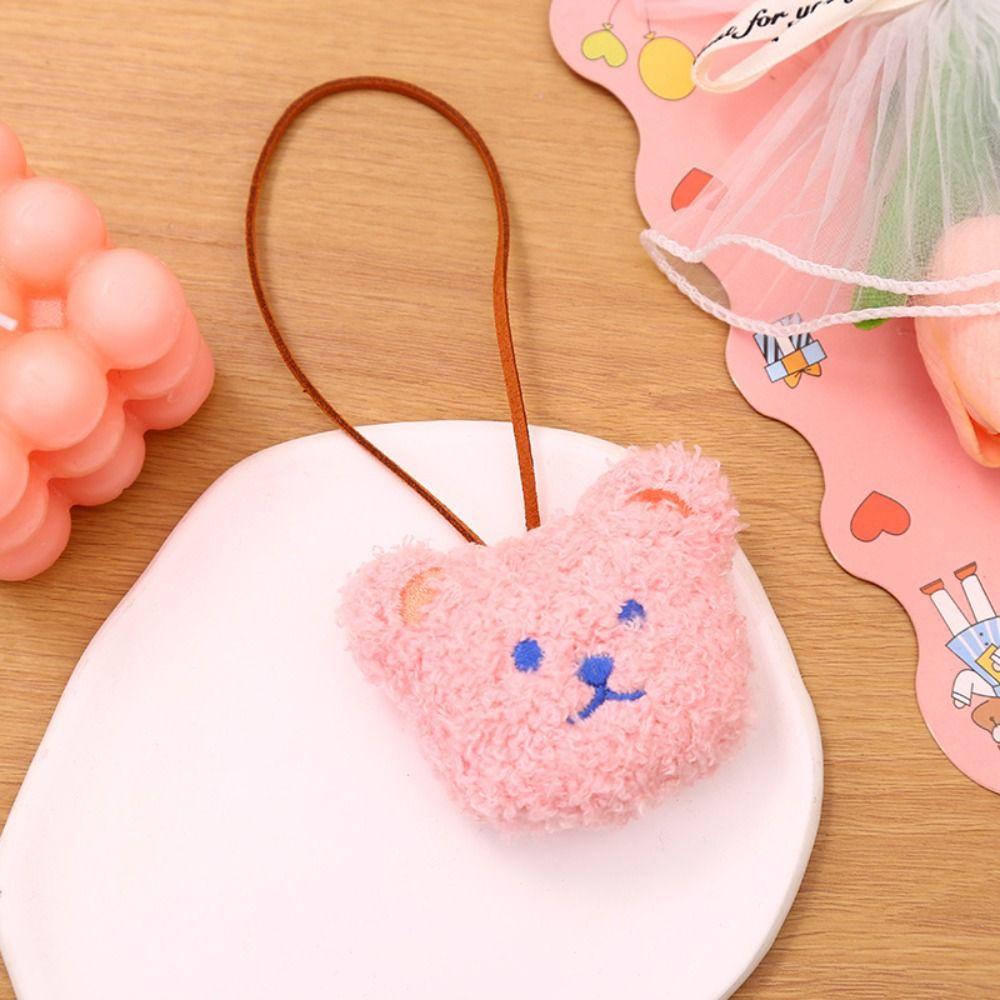 Plush Bear Pendant Funny Cartoon with Name Sticker Bear Keychain Hanging Ornament Stuffed Dolls Bag Pendant Bag Decoration
