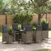 VidaXL 7-piece Garden Dining Set with Grey Poly Rattan Cushions 3379650