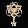 Party Bouquets Romantic Rhinestone Zinc Zinc Alloy Crystal Drop Prom Women Wedding Pearl Pins Brooches
