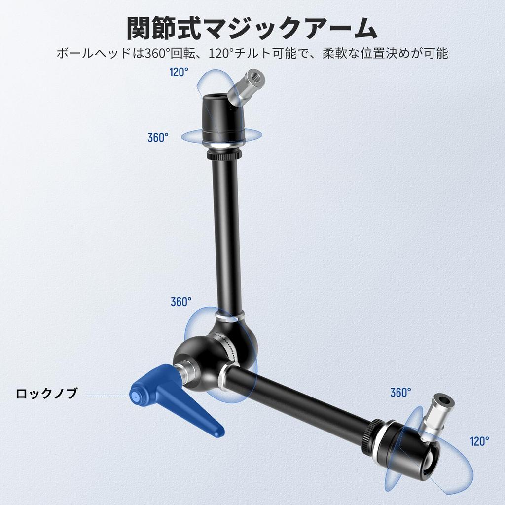 NEEWER Magic Arm Camera Mount with Super Overhead Desk Dual Ball Head with and Stud Articulating Magic Arm with Crab Clamp for Overhead Smartphone