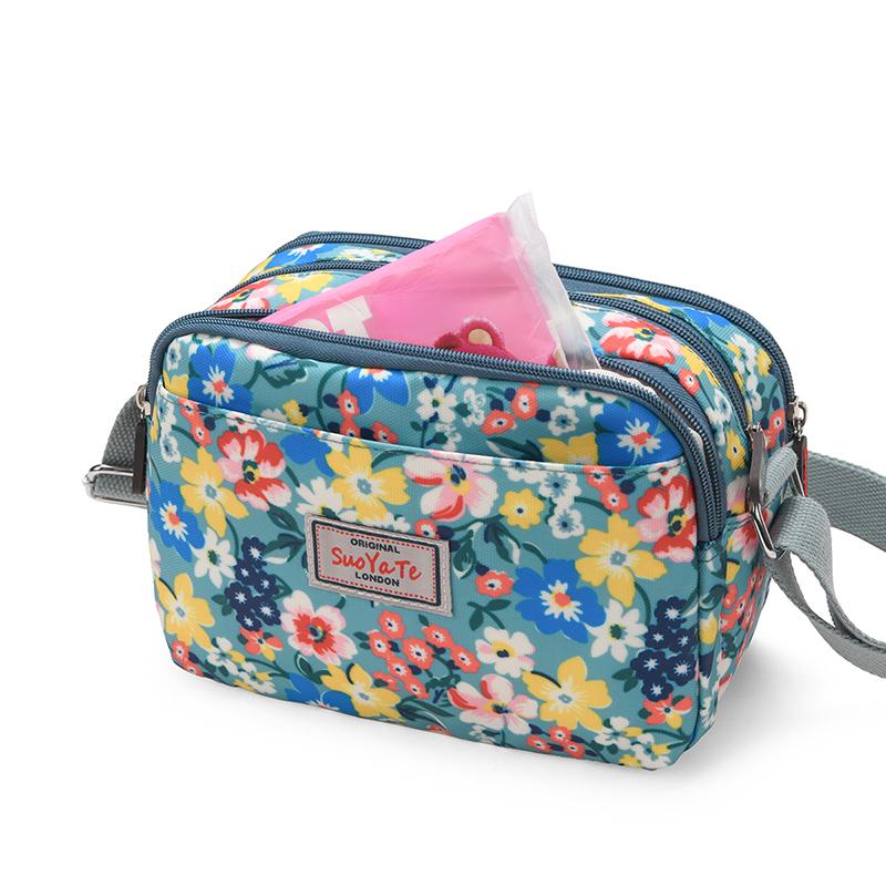 Nylon Shoulder Bags For Women Fashionable Small Square Bag Waterproof Capacity Mommy Bag Ladies Colorful Printed Crossbody Bag
