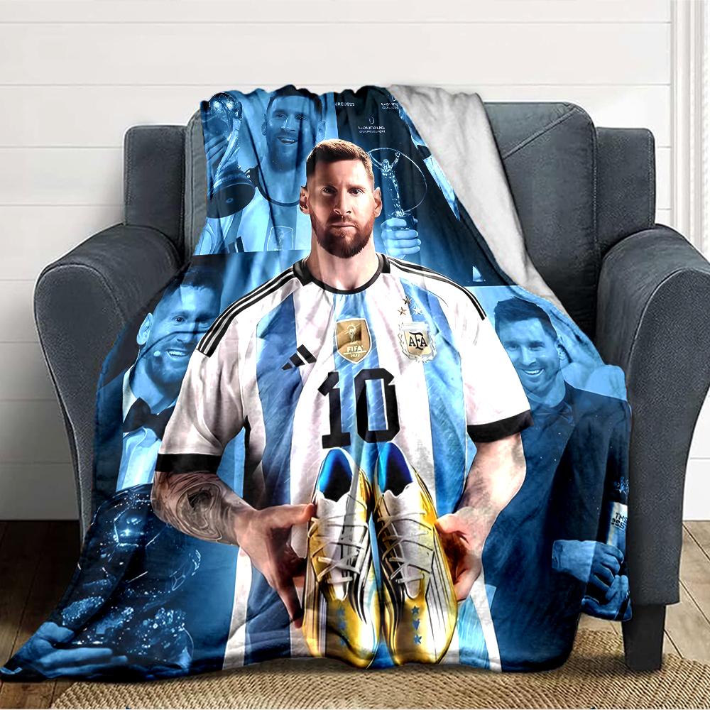 1pc Football Star (2) Blanket, Gift, for Men and Women, Soft Blanket, Good for Sofa Bed Couch Travel, Lightweight Flannel Blanket