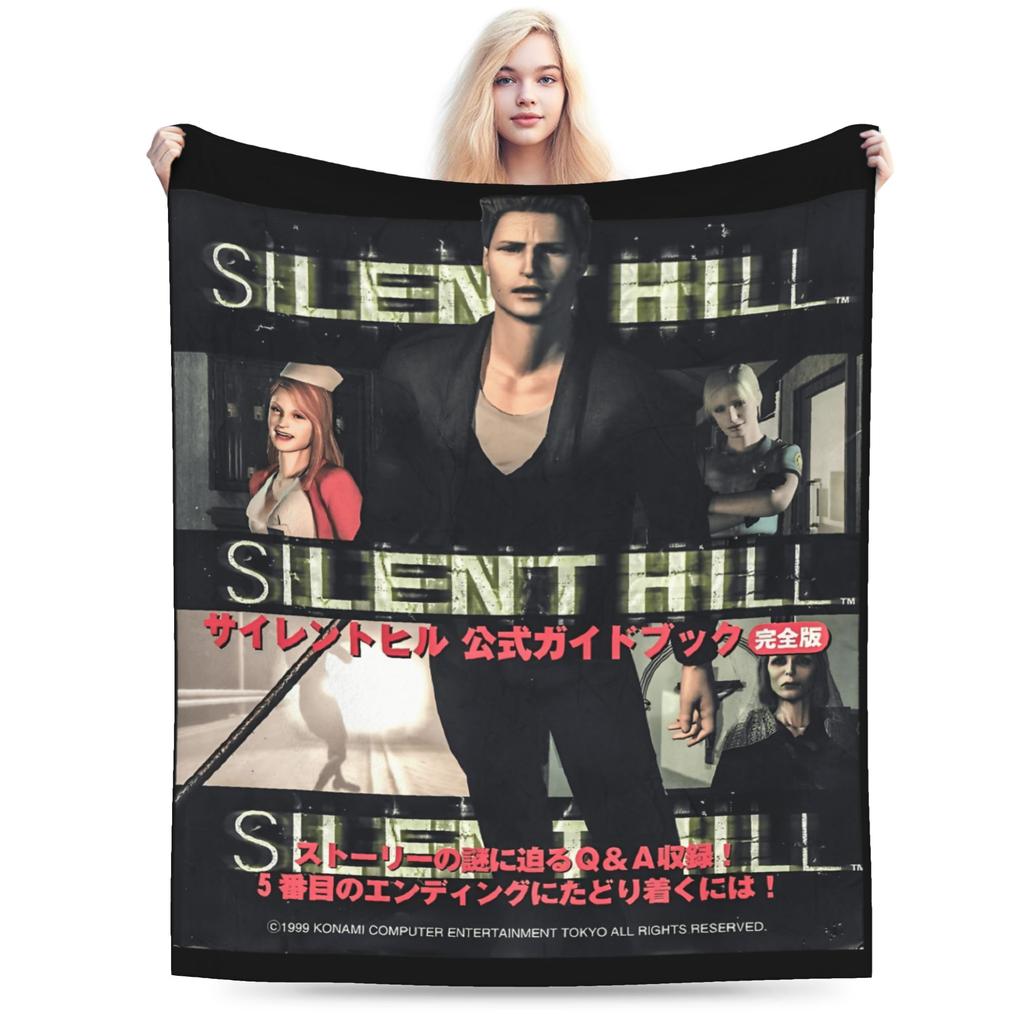 Warm BlanketGirls Boys Camping Silent Hill Throw Blanket Run Heather Flannel Bedspread For Bedroom Funny Sofa Bed Cover
