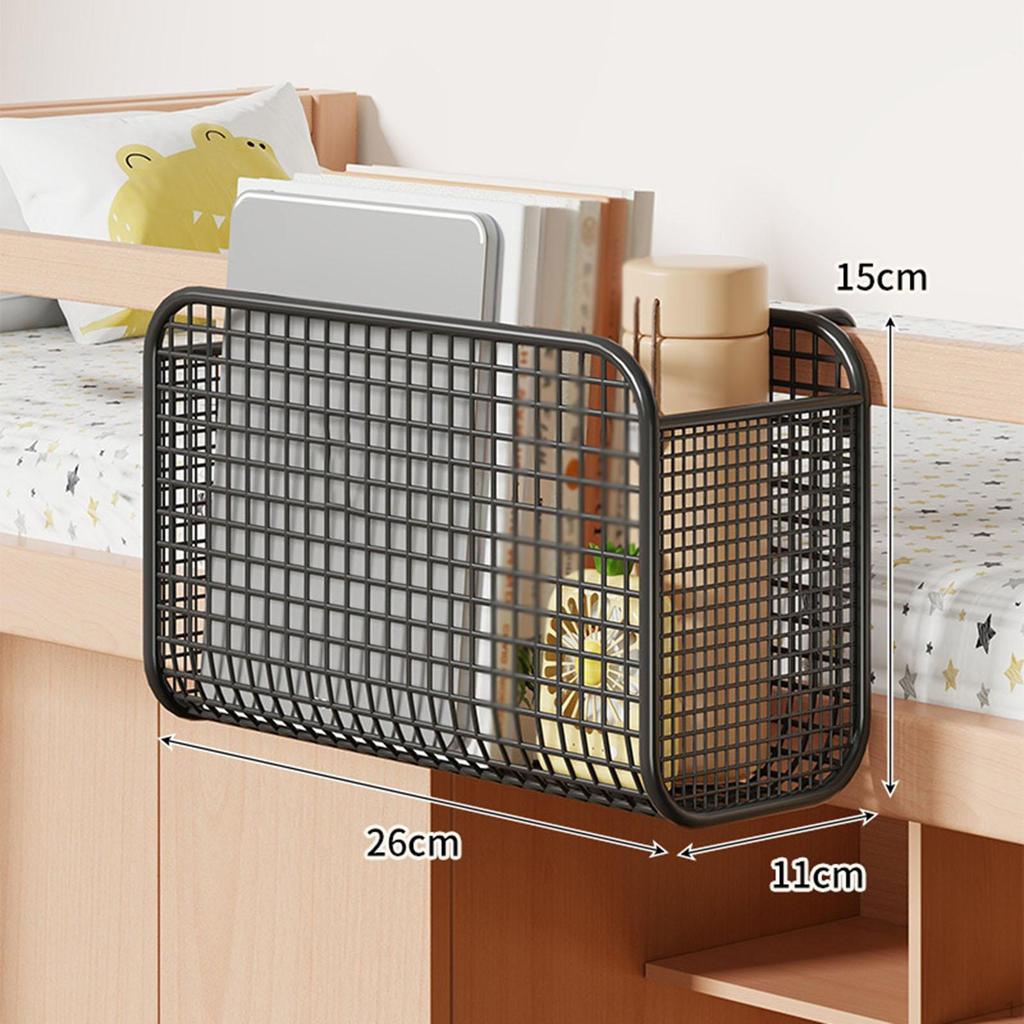 Hanging Storage Basket Bunk Bed Organizer Bedside Shelf Rails Office for Kids Adults Metal Multi
