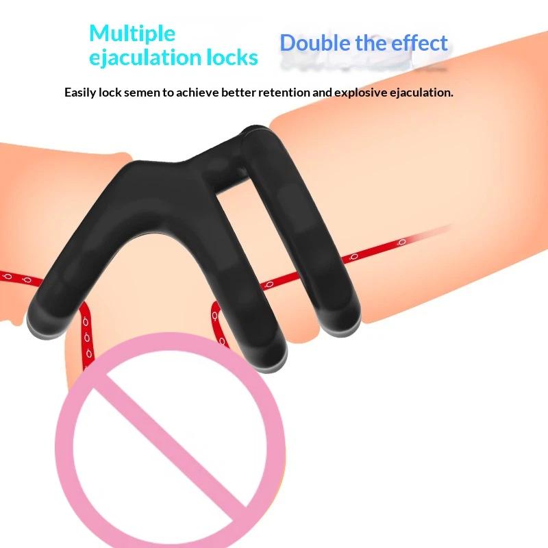 Male Scrotum Penis Ring Silicone Stretchy Cock Ring Delay Ejaculation Cock Scrotal Binding Ring Sex Toys For Man Adult Product