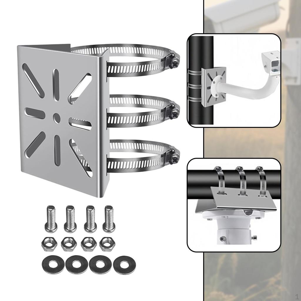 Vertical Pole Mount for Security Camera Accessory Wall Lights with 3 Loops