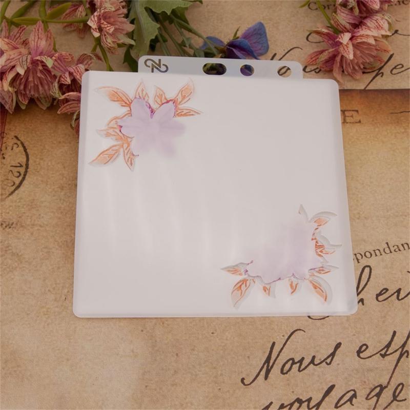 Flower Embossing Folder Stencil Plastic Embossing Template Painting Stencil for Card Making Scrapbooking DIY Album Decor