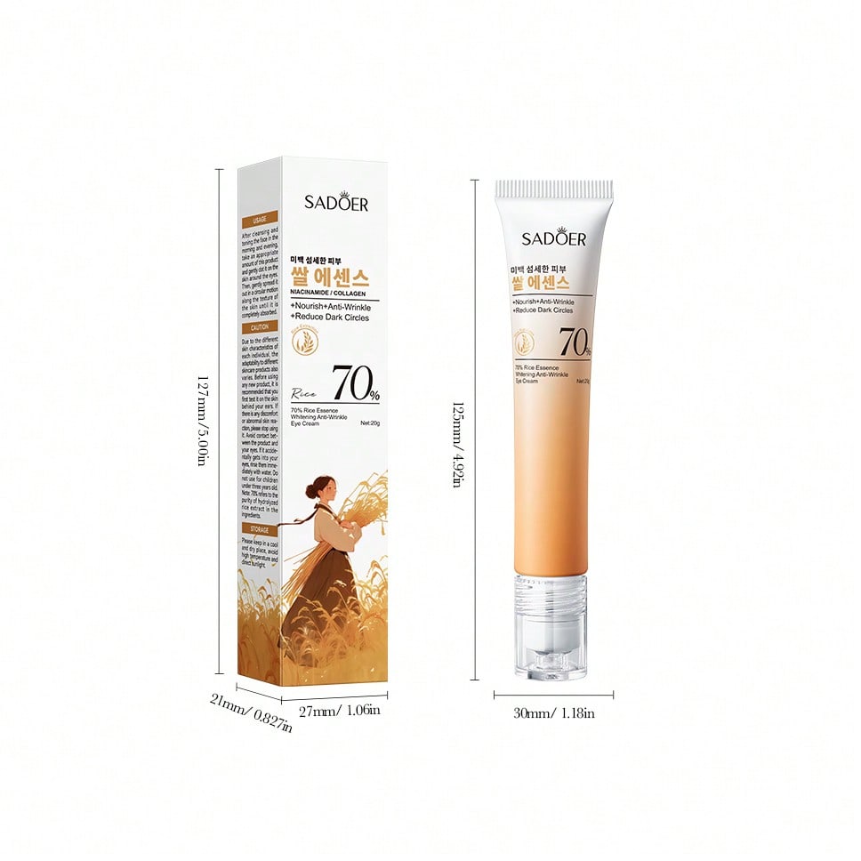 

Rice essence eye cream brightens smoothes tightens and hydrates skin around eyes 1