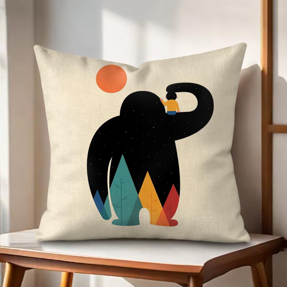 

AAndy Rainbow Toucan Cushion Cover Natural Linen Organic Fabric DoubleSided Printing Couch Pillow Covers Home Decor Gift 30cmx30cm