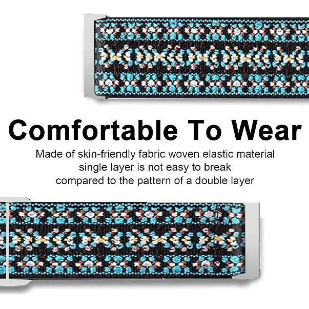 Compatible with iTouch 4 Bands, 20mm Stretch Elastics Nylon Adjustable Replacement Strap Accessories for Men & Women - Compatible for iTouch Sport 4