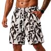Men Floral Print Loose Fit Athletic Training Gym Beach Shorts with Pockets Elastic Waistband Drawstring Casual Sportswear