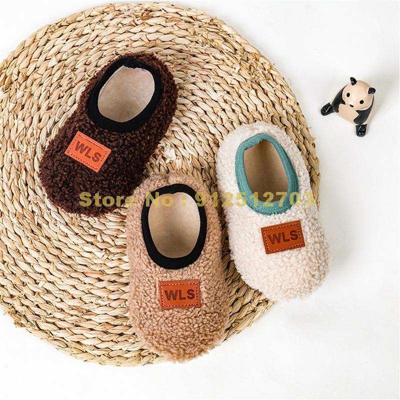 Winter Children Floor Baby Slippers Infant Toddler Plush Warm Boys Girl Soft Anti-slip Indoor School Kids Shoes