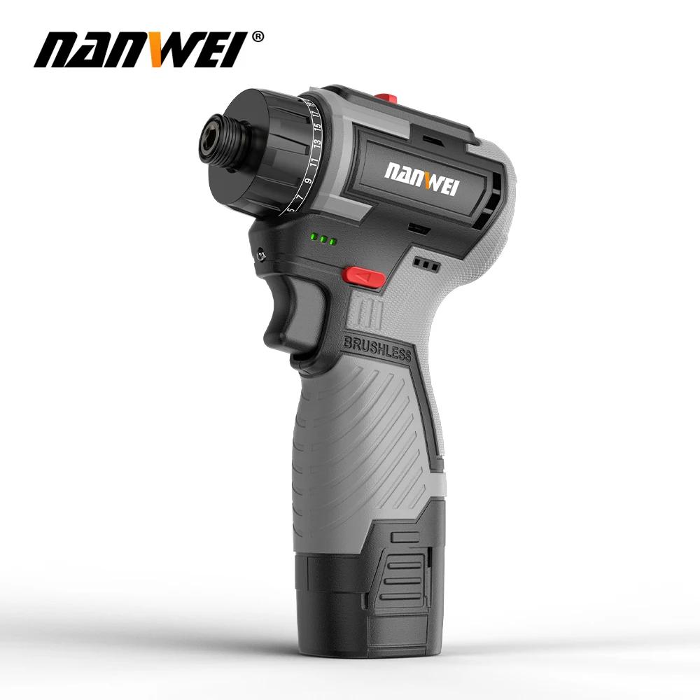 

NANWEI Brushless Cordless Impact Drill Handheld 16.8V Lithium-ion Electric Drill/Screwdriver Household Rechargeable Power Tool Electric Screwdriver without battery