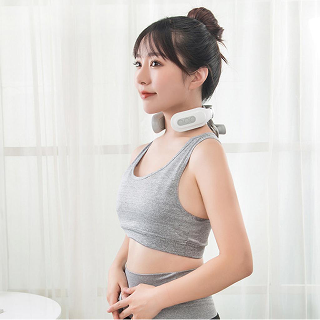 4-Head Cervical Spine Massager Strength Adjustment USB Rechargeable Intelligent Pulse Heating Neck