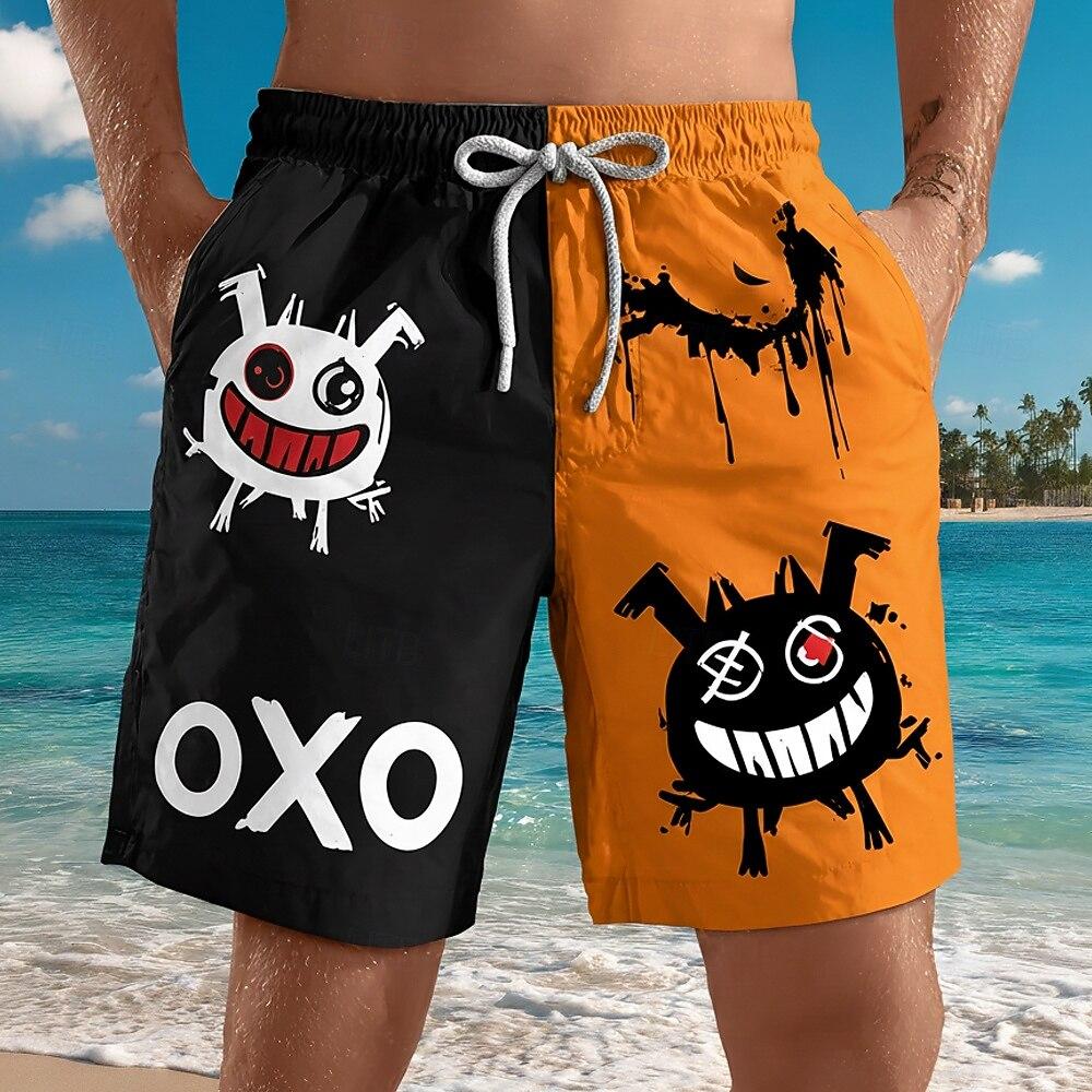 Summer Men's 3D Printed Beach Pants Fashion Versatile Trend Breathable Casual Vacation Style