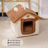 Verdicktes, warmes Haustierhaus mit abnehmbarem Bett, komfortables Katzen- und Hundehaus für Welpen