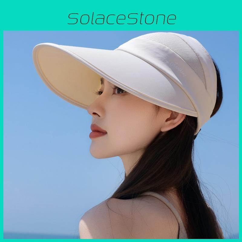 Lightweight Summer Wide Brim Sun Hat Polyester Fabric Women Sunshade Defense Uv