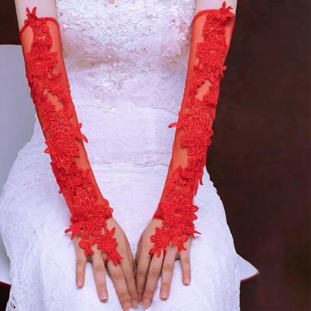 Fingerless Bridal Gloves Lace Long Mittens Creative Women Cosplay Gloves  Ladies
