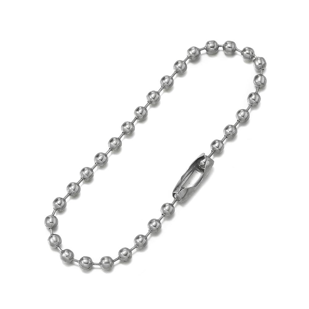50 szt./partia Okrągłe kulkowe łańcuszki Pasują do breloczka Długość 12 cm Breloczek do identyfikatora psa Łańcuszki hurtowe Z łącznikiem Do tworzenia biżuterii DIY