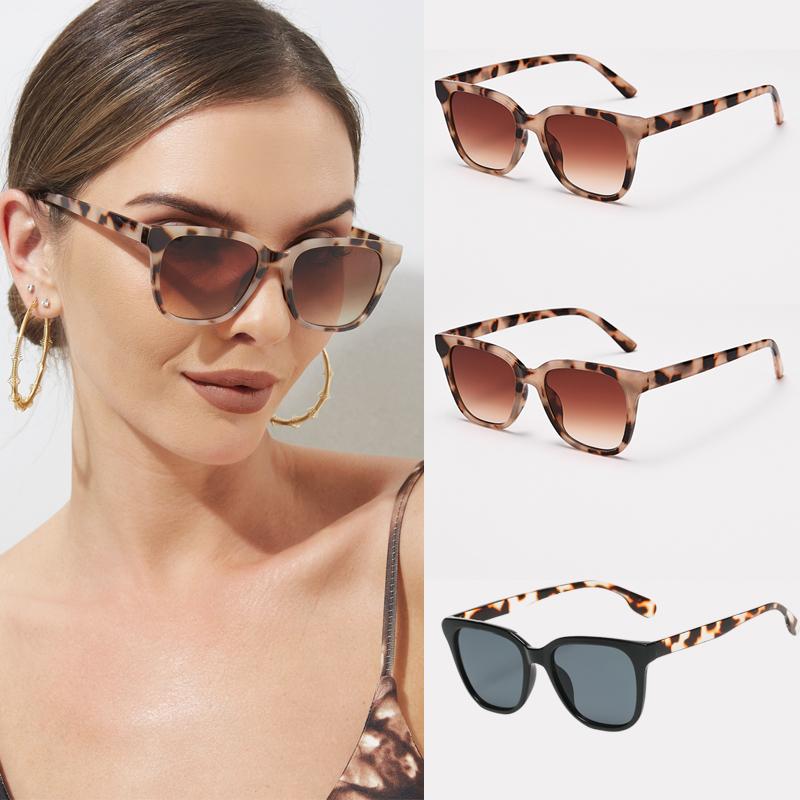 

3pcs Pack Trendy Small Square Frame Sunglasses Women Vintage Brand Candy Sun Glasses Ladies Leopard Luxury Shades UV400 Unisex