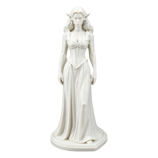 3D Printed Enchantress Carving Figurine Women Statue Elf Ears Sculpture Home Office белый