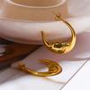 Alloy Elliptical Circle Earrings Edgy and Mysterious Moon Ear Studs Halloween Fashion Ear Adorment for Men Women
