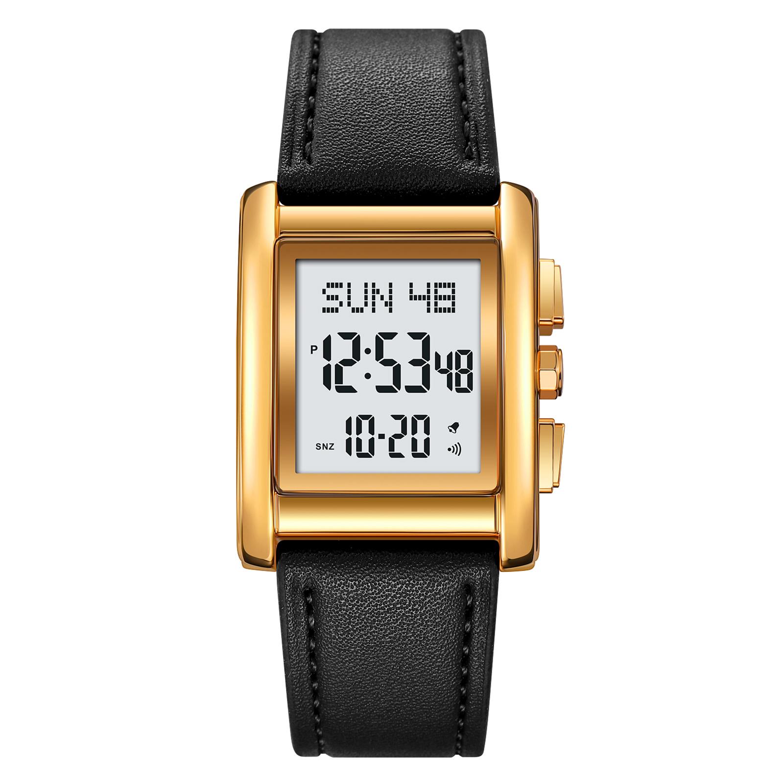 

SKMEI Водонепроникний до 30 метрів Багатофункціональний Люмінесцентний Електронний Годинник Подвійний Час Будильник Strap золотий