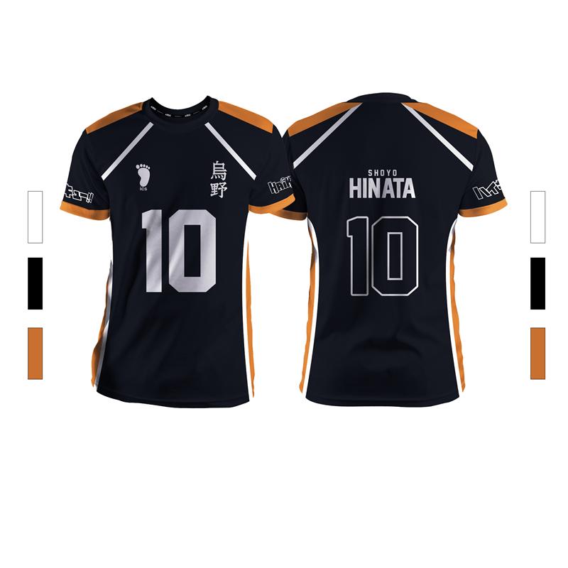 Balck Summer Men's Sports Fashion Leisure Comfortable Breathable Volleyball Anime Neutral Short Sleeve Round Neck T-shirt