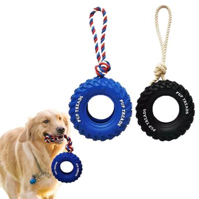 IMPACT Online Hund für Mittelgroße und Große Gummi-Reifen von Spielzeug, Kaubeständig, Hunde, Pädagogisch, Tauziehen, (Satz 2)