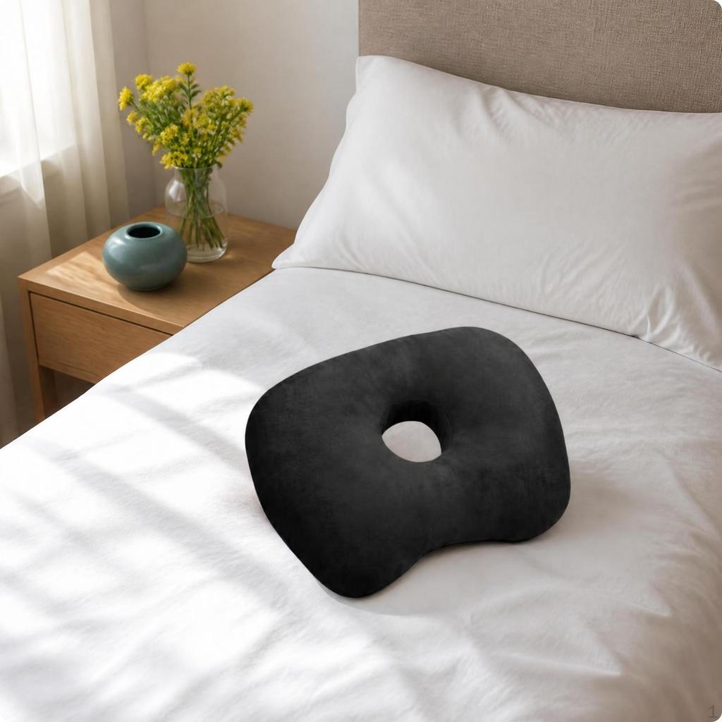 Ear Hole Pillow Vacuum Compressible Side Sleeping with Checkerboard Textured Aid