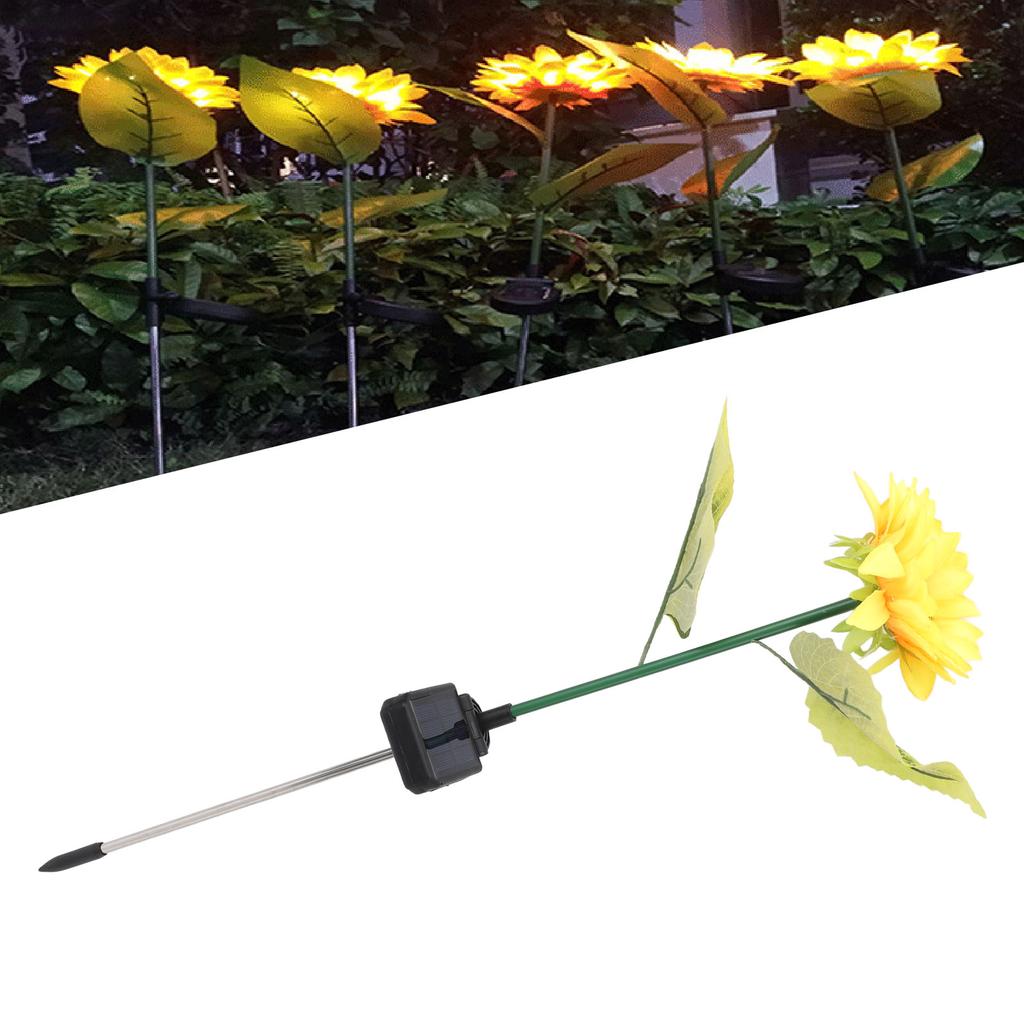 Solar Sunflower Light IP65 Water Proof 600mAh Real Looking Outdoor Decorative Sunflower Light for Ba
