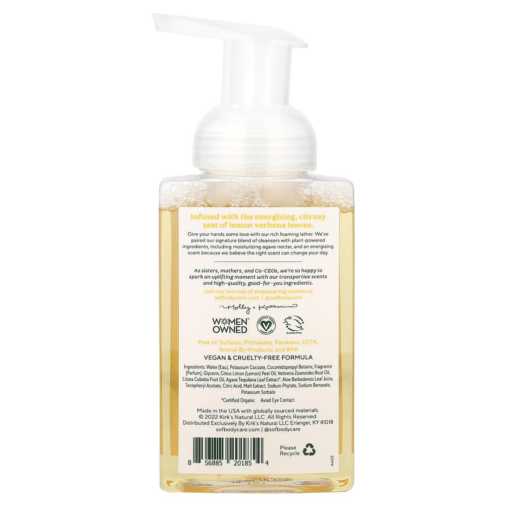 Hydrating Foaming Hand Wash with Agave Nectar, Lemon Verbena, 236 Ml (8 Fl Oz)