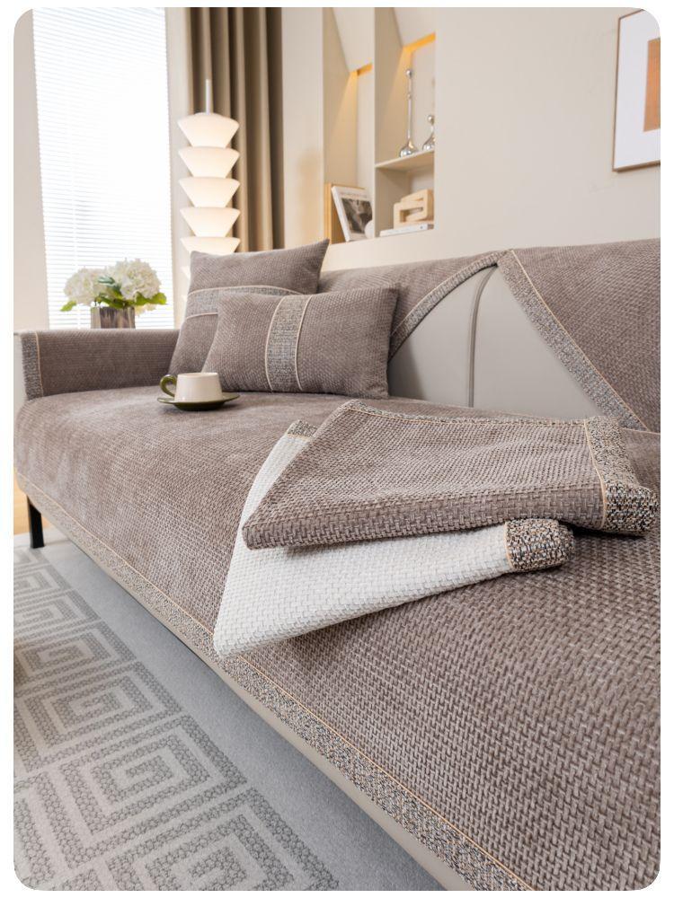 Luxe Bankkussen Anti-slip Meubel Stofbeschermer Doek Bank Handdoek Chenille Bankhoes voor Woonkamer Huisdecoratie 4 Seizoenen Universeel Zitkussen
