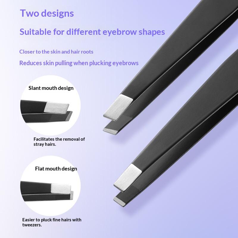 1/2Pcs Lightweight Eyebrow Tweezers Set Precision Tip Hair Removal Splinter Remover for Easy Portable Carry