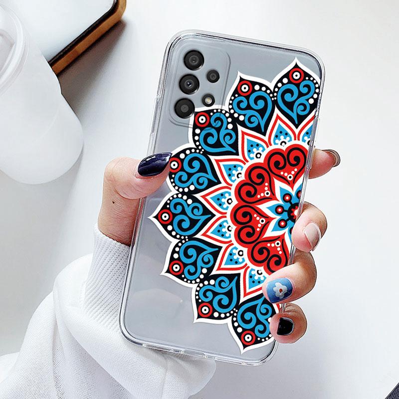 Phone Case For Samsung A53 5G A33 Floral Silicon Cover For Samsung Galaxy A73 Fundas Coque Transparent Soft Capas Flower TPU